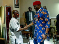 *  Abia State Governor, Chief Alex Chioma Otti and the Deputy Speaker, House of Religious, Rt. Hon. Benjamin Kalu 