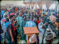 Youths who benefited from Senator Muhammad Danjuma Goje's business empowerment scheme in Gombe.