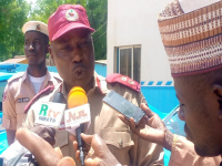 *  Corps Commander, Kabiru Nadabo, addressing newsmen ahead of Eid-el-Kabir celebration in Sokoto. Photo: By Ankeli Emmanuel 