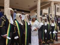 *  Some of the judges shortly after the session at the Federal High Court complex Gombe.