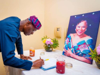 GOV SANWOLU VISITS ONYEKA ONWENU'S FAMILY, COMMISERATES WITH HER CHILDREN