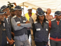 L-R: Mr. Barwa Mohammed; NNPC Ltd's Executive Vice President, Gas, Power & New Energy, Mr. Olalekan Ogunleye; GCEO NNPC Ltd, Mr. Mele Kyari; Special Adviser to the President on Energy,  Ms Olu Verjeihen and the Executive Director,  Health, Safety, Environment & Community of the Nigerian Midstream & Downstream Petroleum Regulatory Authority (NMDPRA), Dr. Mustapha Lamorde during an inspection tour of work progress of the River Niger Crossing Operation of the Obiafu-Obrikom-Oben (OB3) Gas Pipeline Project at Aboh, Delta State, last Saturday.