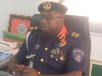 Sokoto State Commandant of NSCDC, Usman Ishaq Alfadarai addressing newsmen shortly after the decoration of 67 newly promoted officers in his command.