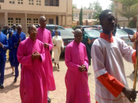 A cross section of the awardees matching into the Church auditorium. Photo: By Ankeli Emmanuel.