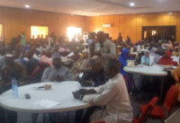 Students from Sokoto East Senatorial district awaiting the screening test of Senator Lamido's scholarship Saturday at 8 Div Officers Mess and Suites, Sokoto. Photo by Ankeli Emmanuel, Sokoto