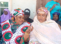 * L-R: Sokoto State Commissioner for Women and Children Affairs who represented Governor Aminu Waziri Tambuwal and the wife of Sokoto PDP governorship candidate, Hajiya Asiya Saidu Umar, at the Women PDP campaign rally in Sokoto South. Photo by:  Ankeli Emmanuel, Sokoto.