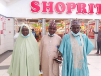 L-R: Late Hajara Mohammed, Haruna Mohammed, WikkiTimes publisher, and his father, Mohammed Salisu. Photo credit: Maryam Imam