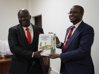 Chairman of ICPC, Dr. Musa Adamu Aliyu (right) and  Chairman of the body of State Attorney Generals, Dr. Ben Odoh during the parley.