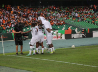 Super Eagles and Bafana Bafana slugging it out.